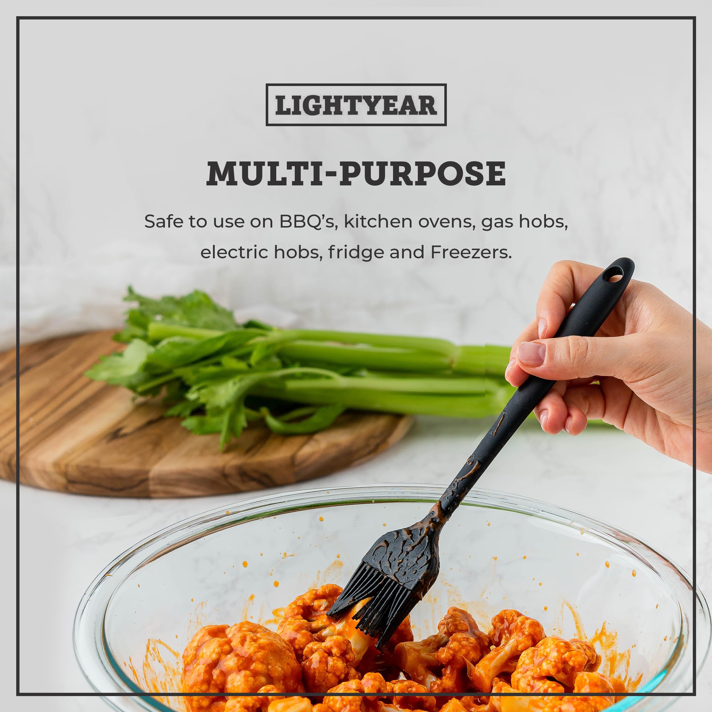 Lightyear brush is cold-resistant to -40°F for chilled sauce prep.