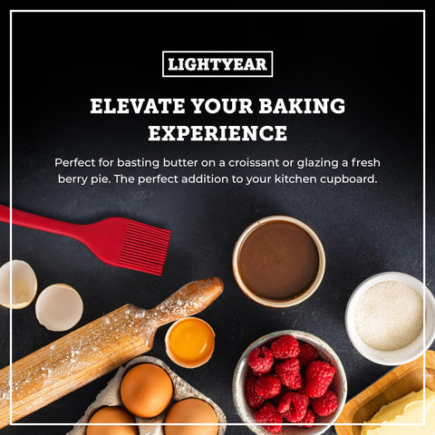 Lightyear basting brush silicone dense bristles enable precise marinade application.