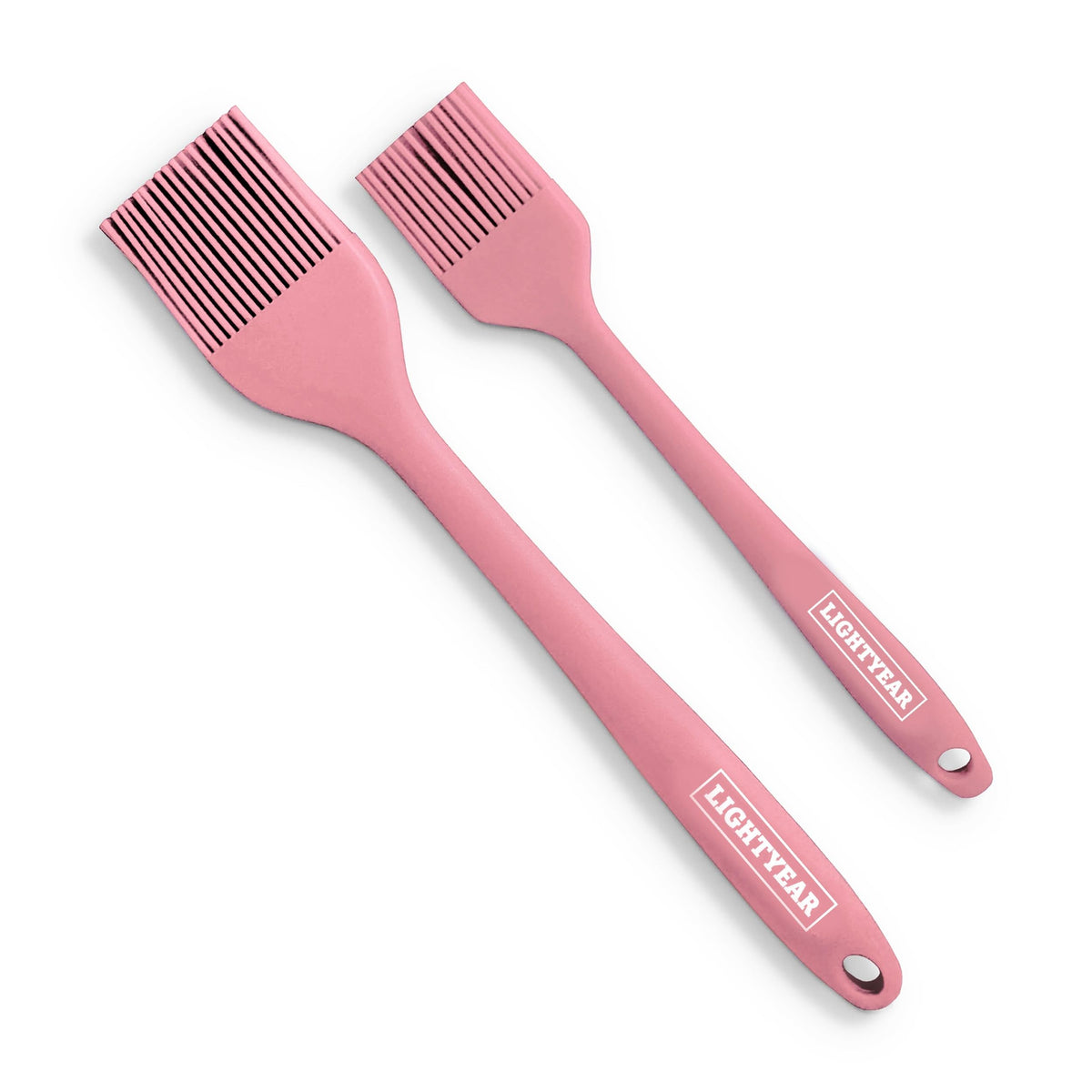 Lightyear silicone basting pastry brush pink, two-piece set, ideal for grilling and baking.