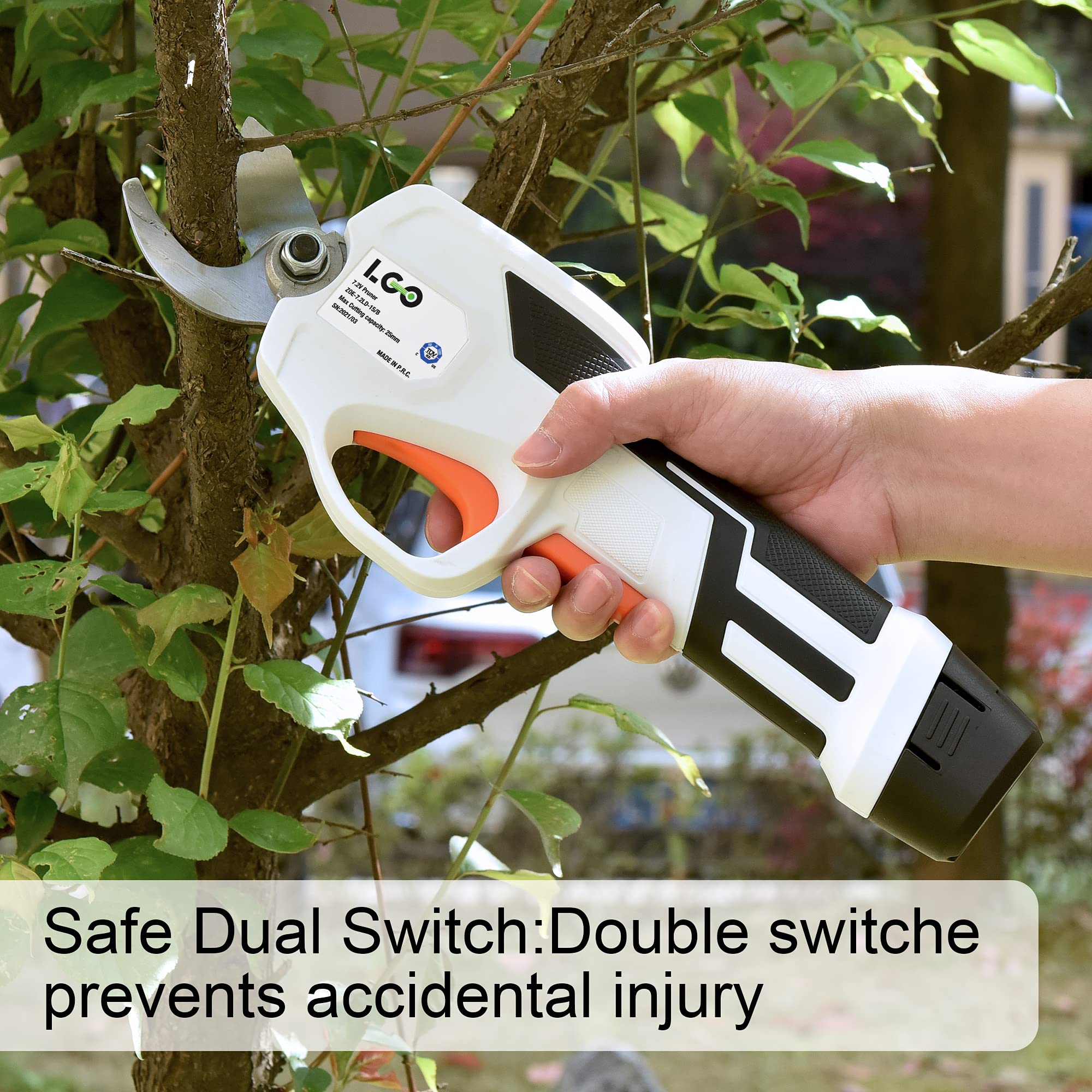 LIGO cordless pruning shears safety lock for safer operation