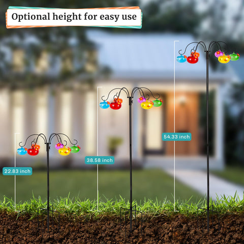 Liitrton hand-blown glass hummingbird feeder balls add color and charm.