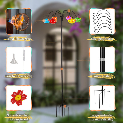 Liitrton sturdy five-foot base keeps the feeder stable in windy outdoor spaces.