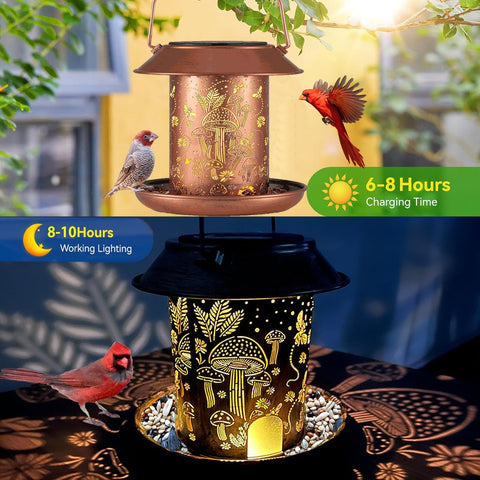 LIJIAHANG waterproof metal feeder withstands weather while feeding birds