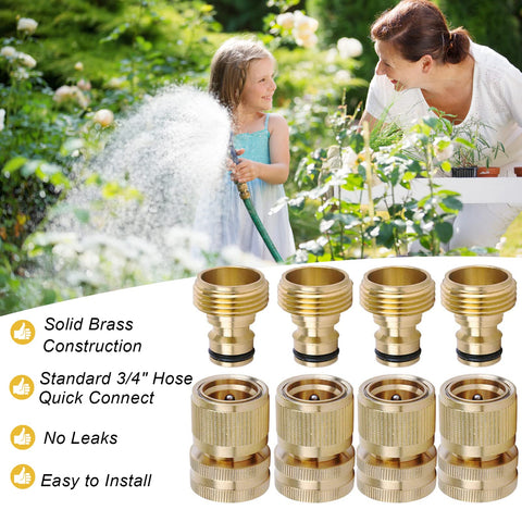 LIKAGE brass hose quick connect four-pack ready for immediate use