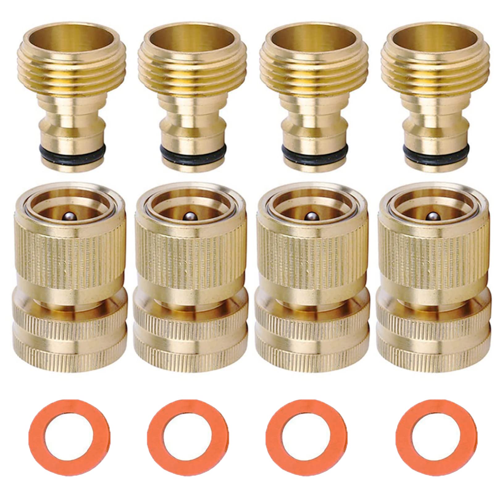 LIKAGE brass hose quick connect male end showing secure attachment and reliable flow