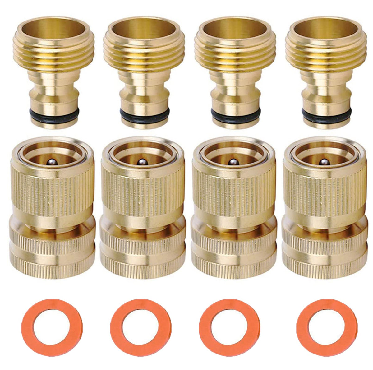 LIKAGE brass hose quick connect male end showing secure attachment and reliable flow
