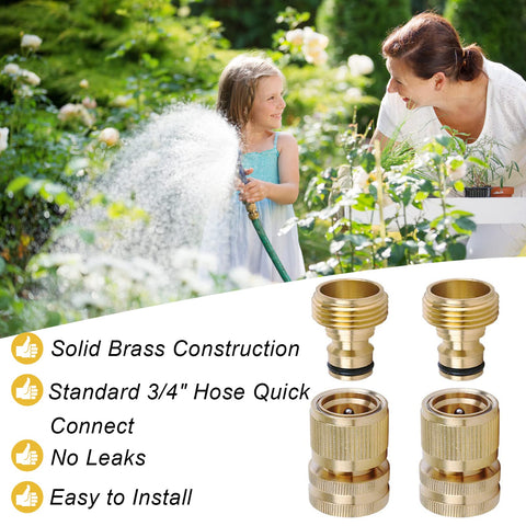 LIKAGE brass hose quick connect male and female fittings ready for fast, tool-free installation.