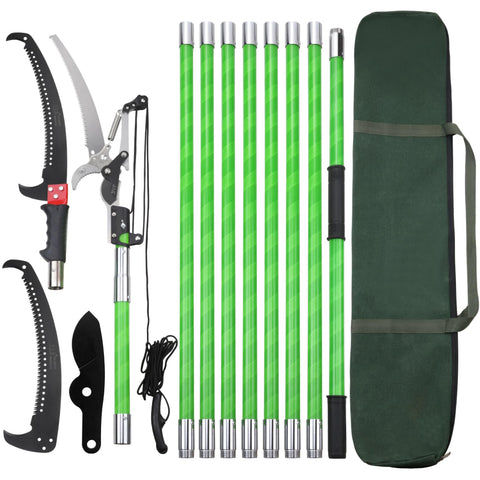 Likeem 30 Feet Tree Pole Pruner head enabling high-branch pruning from the ground.