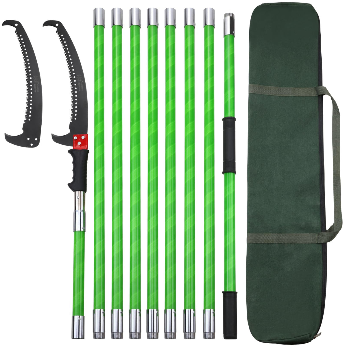 Likeem 30ft tree pole pruner extendable for high branches pruning from ground level