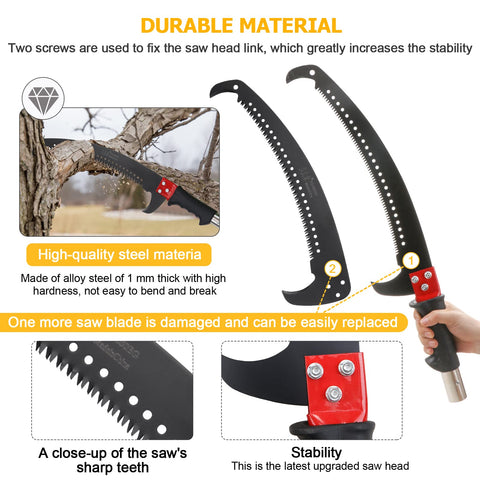 Likeem durable alloy steel head resists bending during pruning.