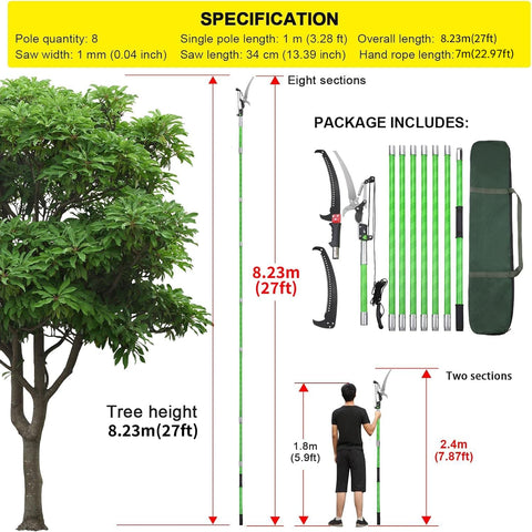Likeem extendable pole saw attachment enabling reach without ladders.