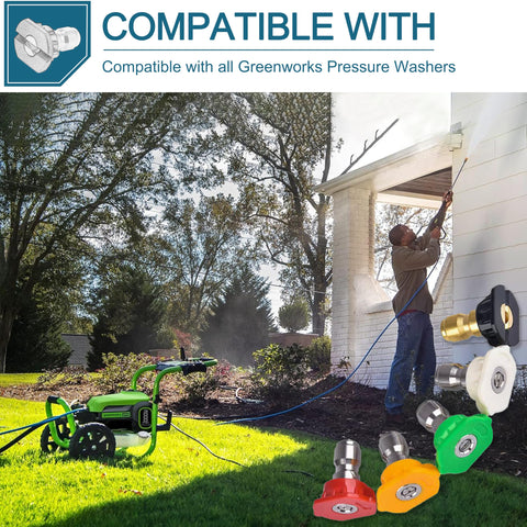 LikeLion Greenworks-compatible nozzle with quick-connect for fast attachment