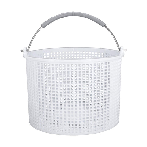 LikeLion pool skimmer basket front view shows durable construction and brass weight cylinder.