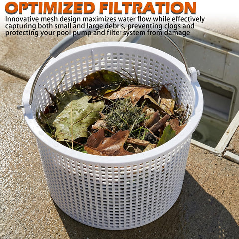 LikeLion pool skimmer basket mesh design promotes strong filtration without clogging.