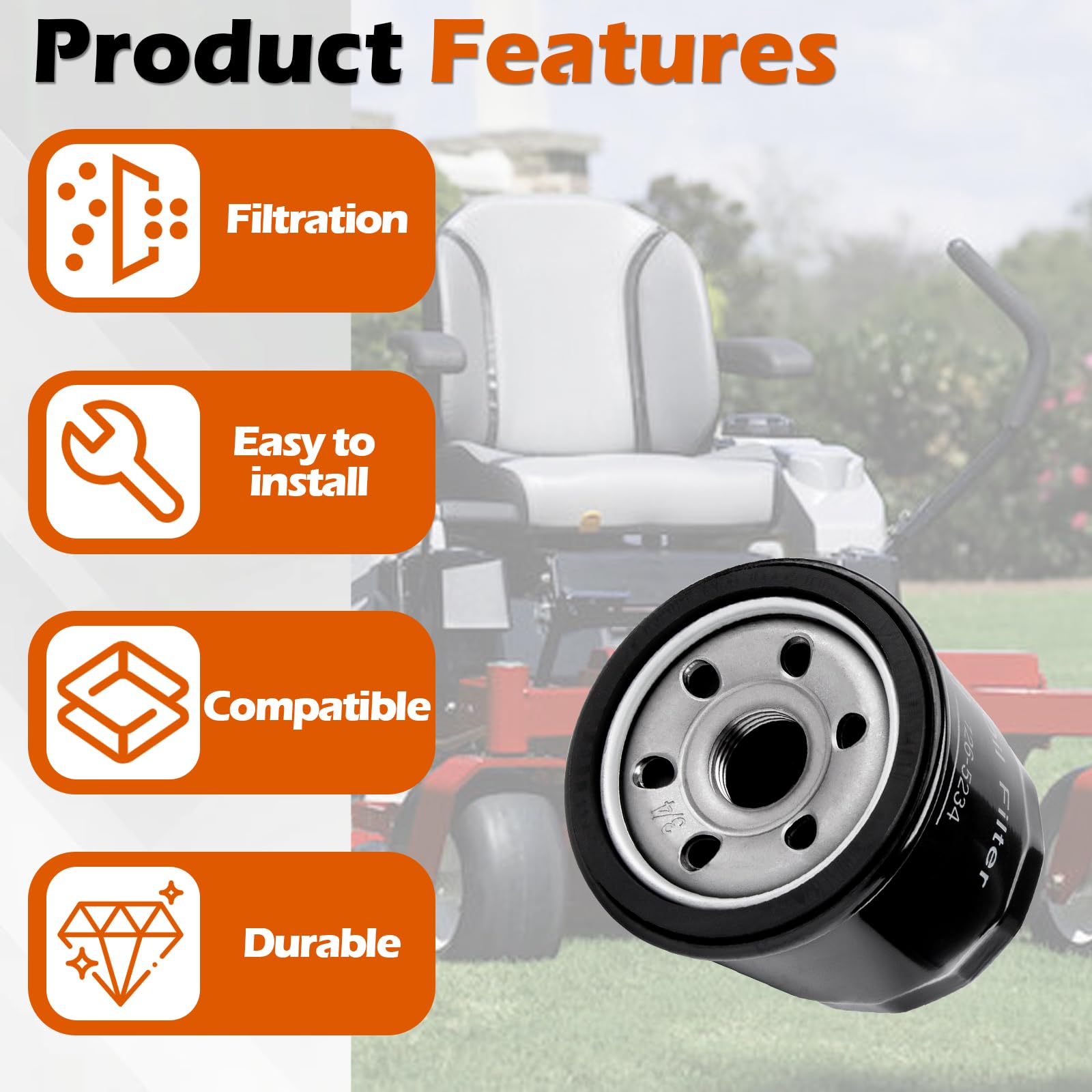 LikeLion spin-on filter design shown for easy, tool-friendly installation.