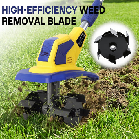 LiKiLiKi soil tilting blade breaking compacted soil easily.