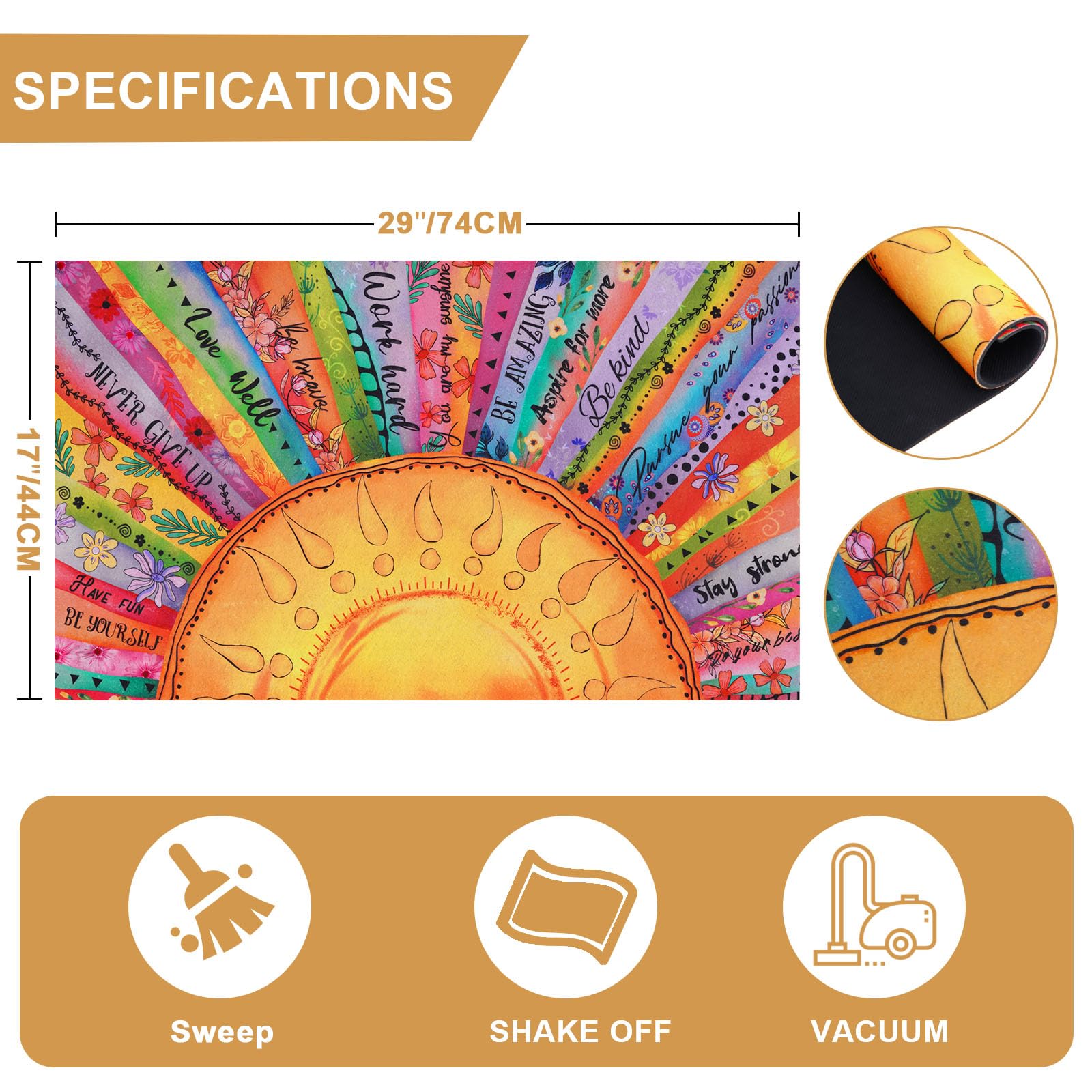Likiyol colorful floral welcome doormat traps dirt at the entry.