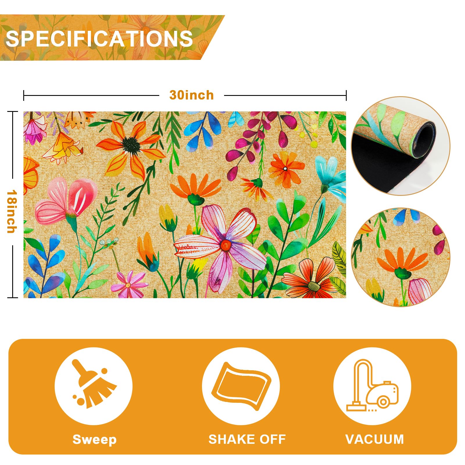 Likiyol non-slip door mat with rubber backing stays put on busy doorways.