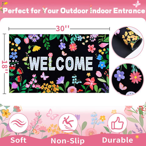 Likiyol Floral Door Mat butterfly design adds charm near your front door.