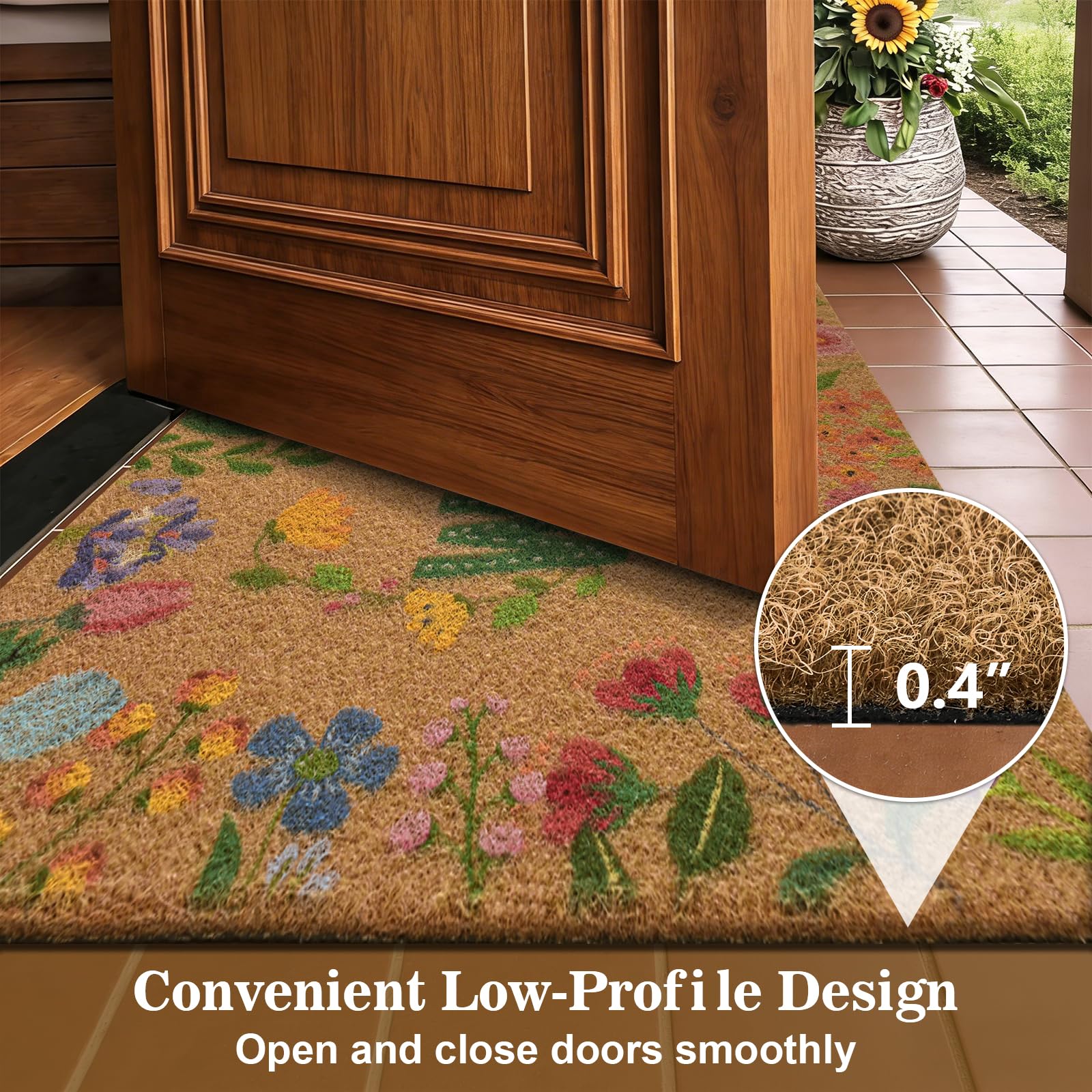 Likiyol flower butterfly motif front door mat adds style and cleanliness