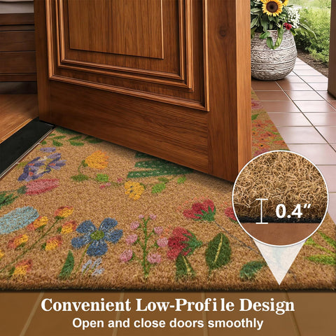 Likiyol flower butterfly motif front door mat adds style and cleanliness