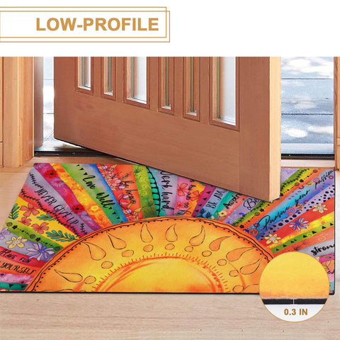 Likiyol low-profile 0.3-inch door mat fits under doors without obstruction.