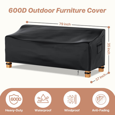 Likorlove windproof couch cover with straps prevents lift in windy conditions.