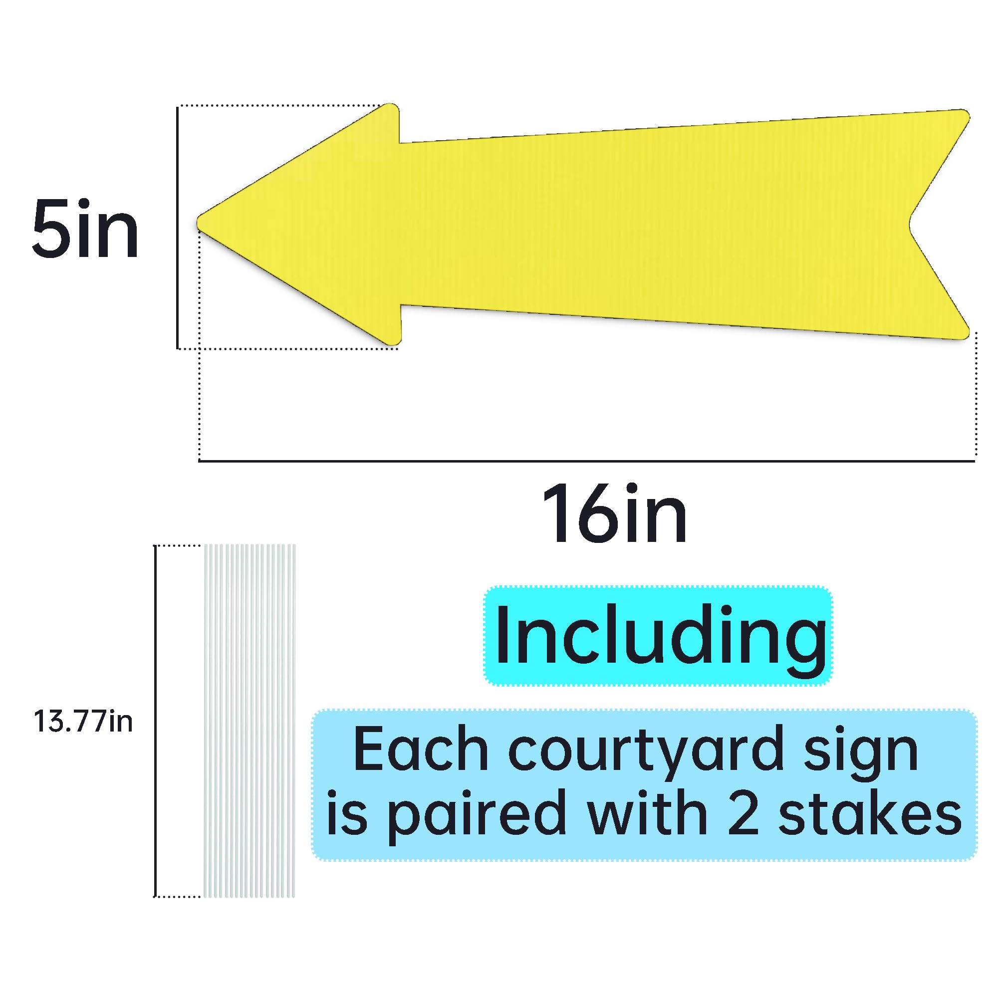 LIKOSEA arrow yard sign stakes, easy ground installation for quick event setup