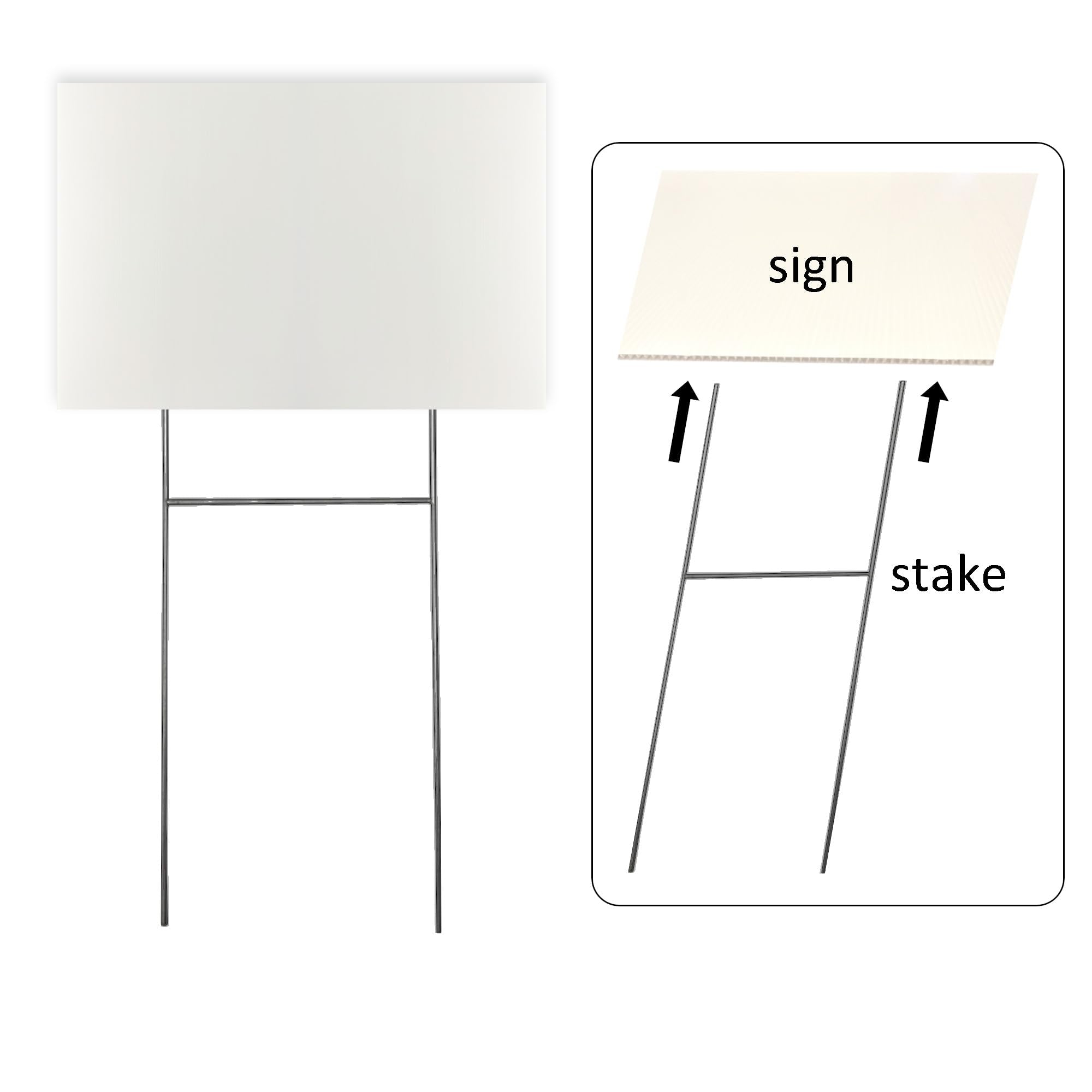 LIKOSEA yard sign stake compatible with 4 mm and 5 mm corrugated signs