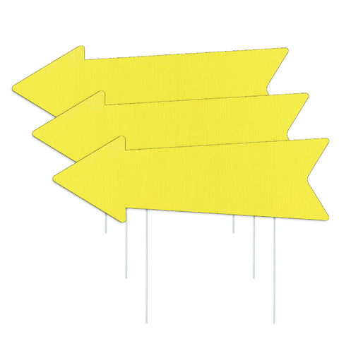 LIKOSEA yellow arrow signs, 16x5 inches, ideal for clear outdoor direction during events