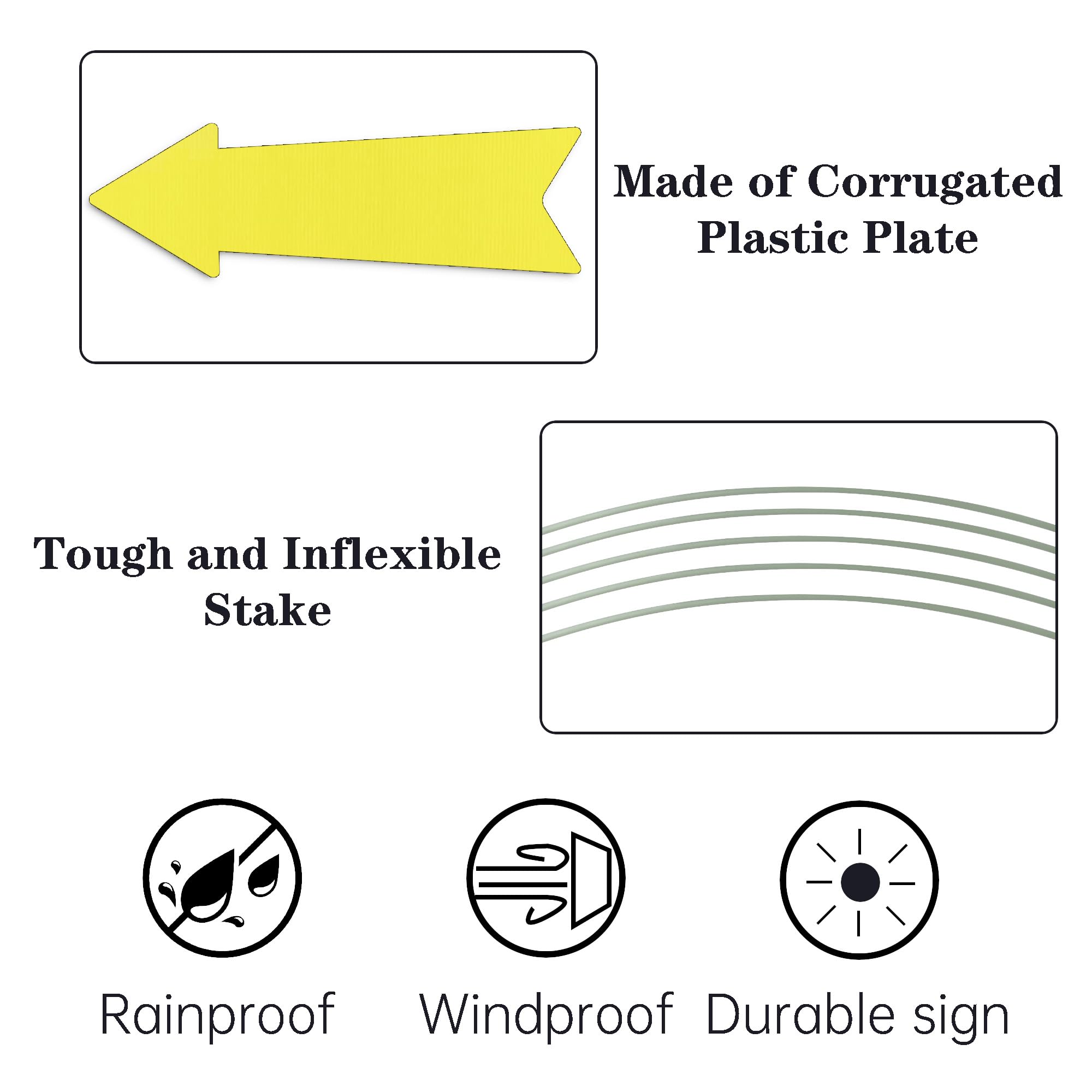 LIKOSEA yellow arrow signs for Christmas party; easy outdoor setup