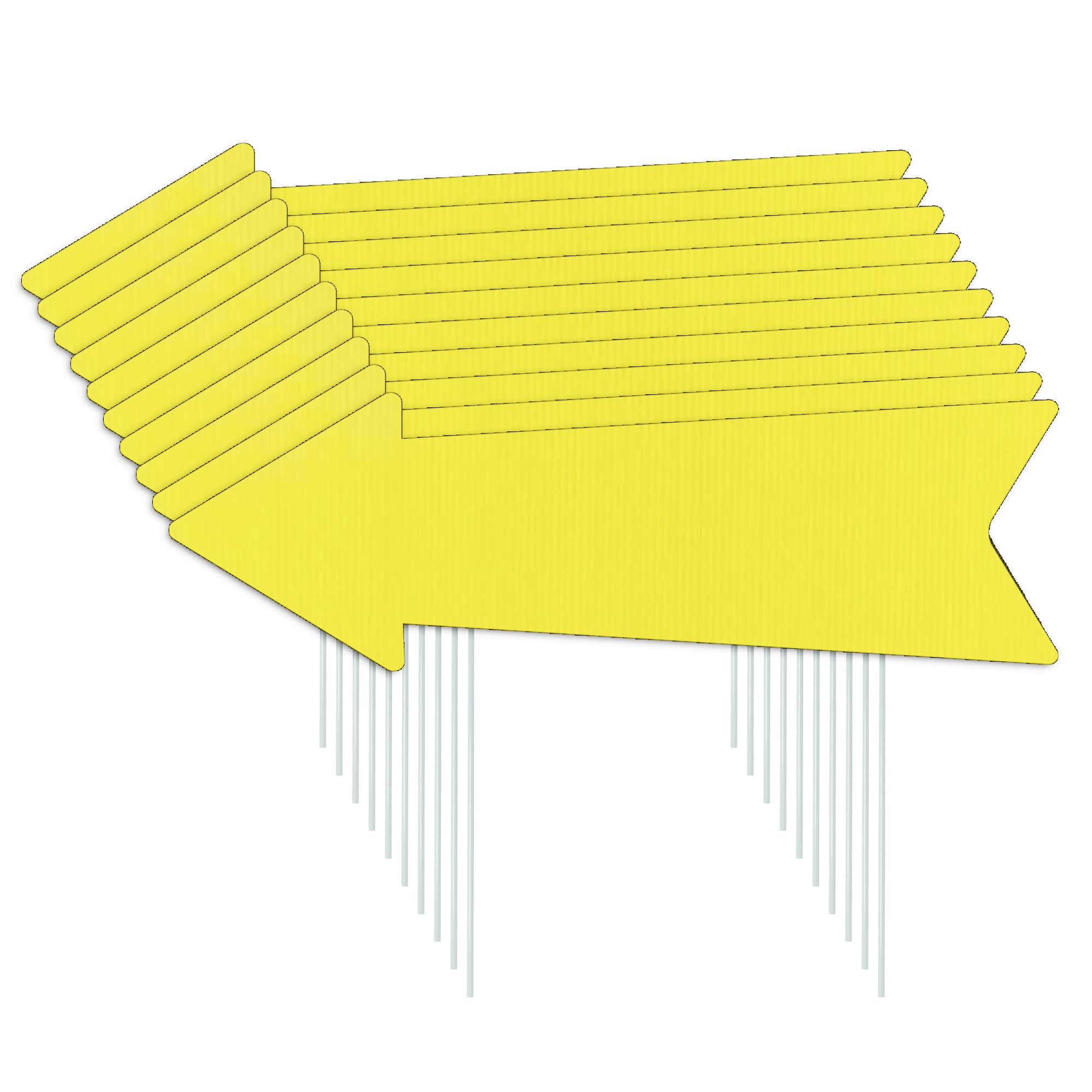 LIKOSEA yellow arrow sign with stakes; clear outdoor directions