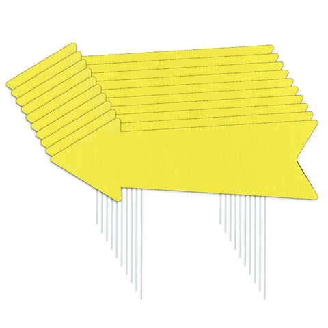 LIKOSEA yellow arrow sign with stakes; clear outdoor directions