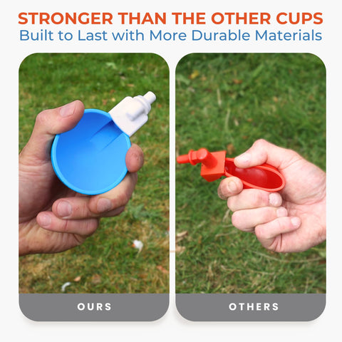 Lil'Clucker cups suitable for turkeys with ample water access and less frequent refills.
