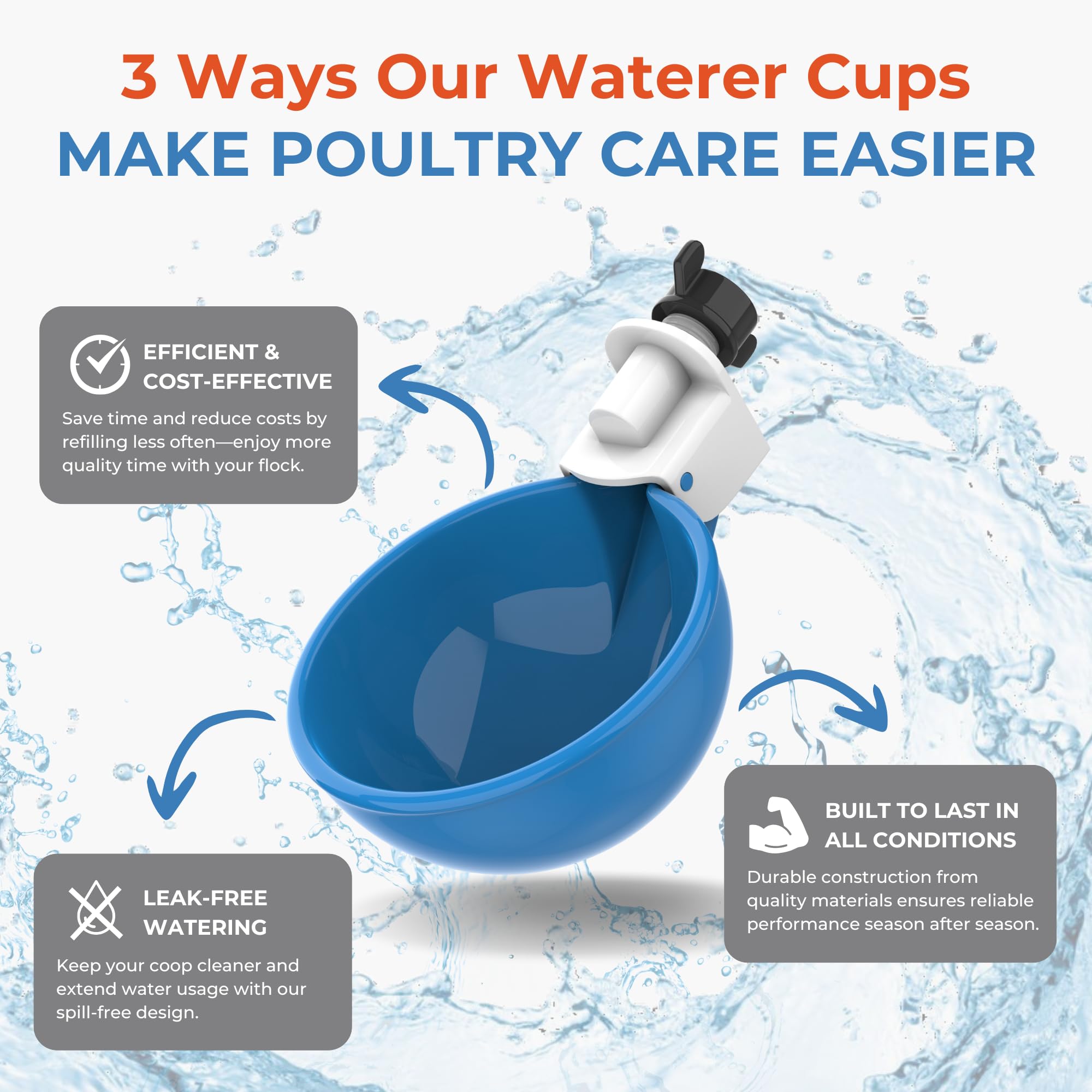Lil'Clucker 5-pack waterer kit helping streamline flock hydration in any enclosure.