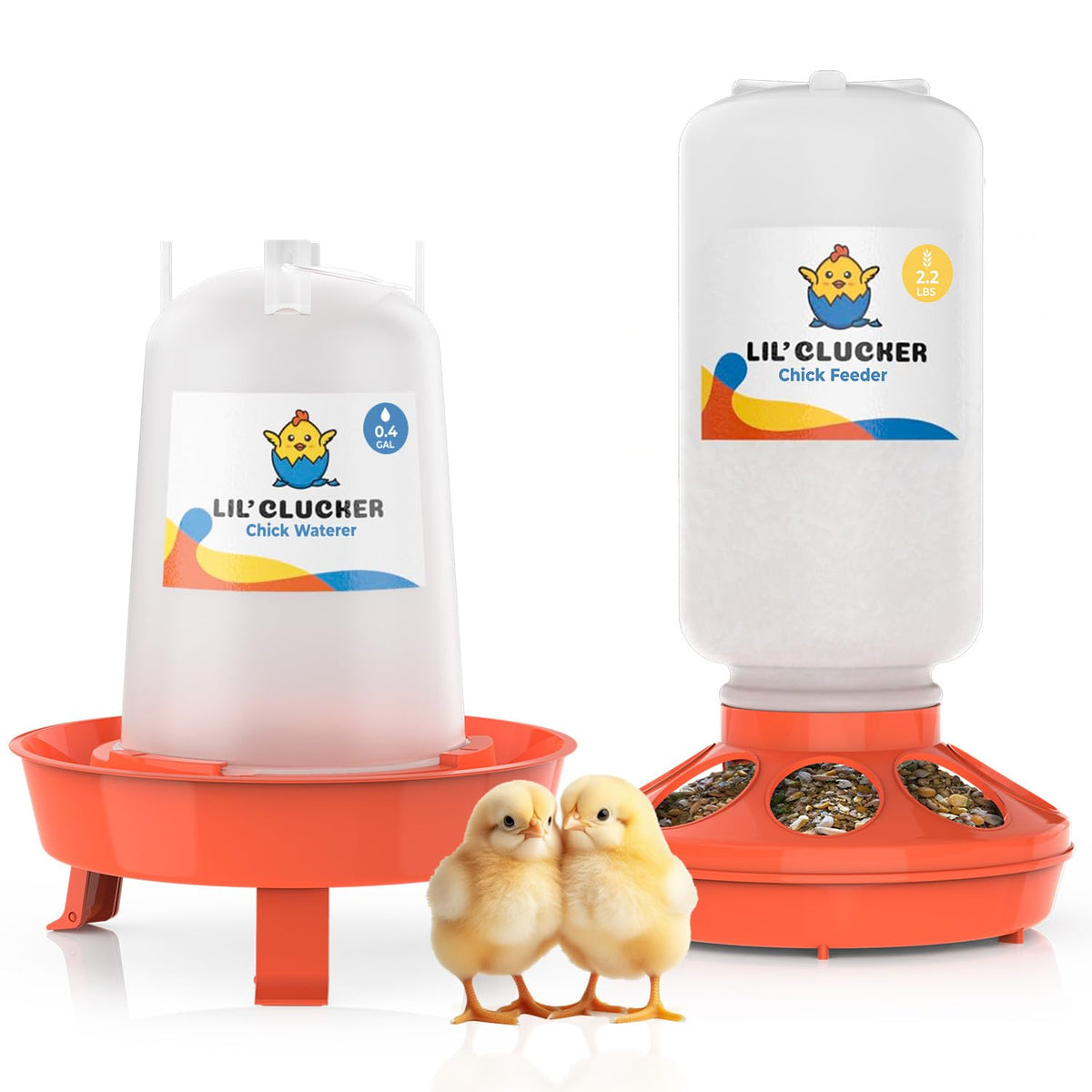Lil'Clucker 1L chick feeder ready for small broods and easy feeding.