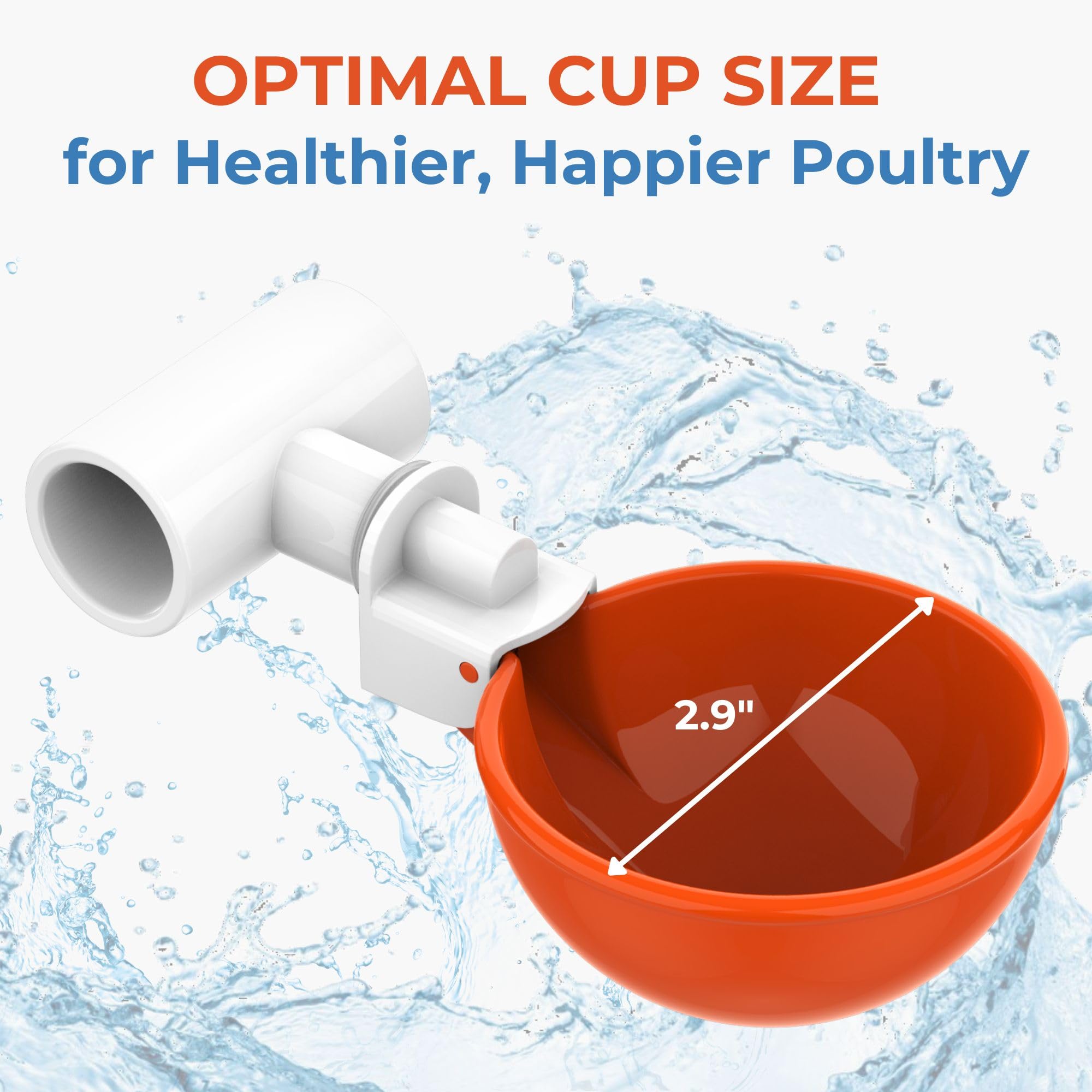 Lil'Clucker 5-pack waterer cups ready for poultry use