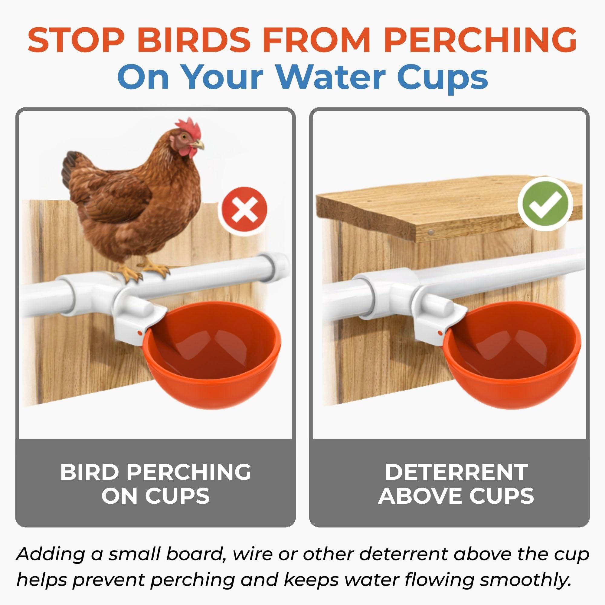 Lil'Clucker heavy-duty construction on poultry waterer cups