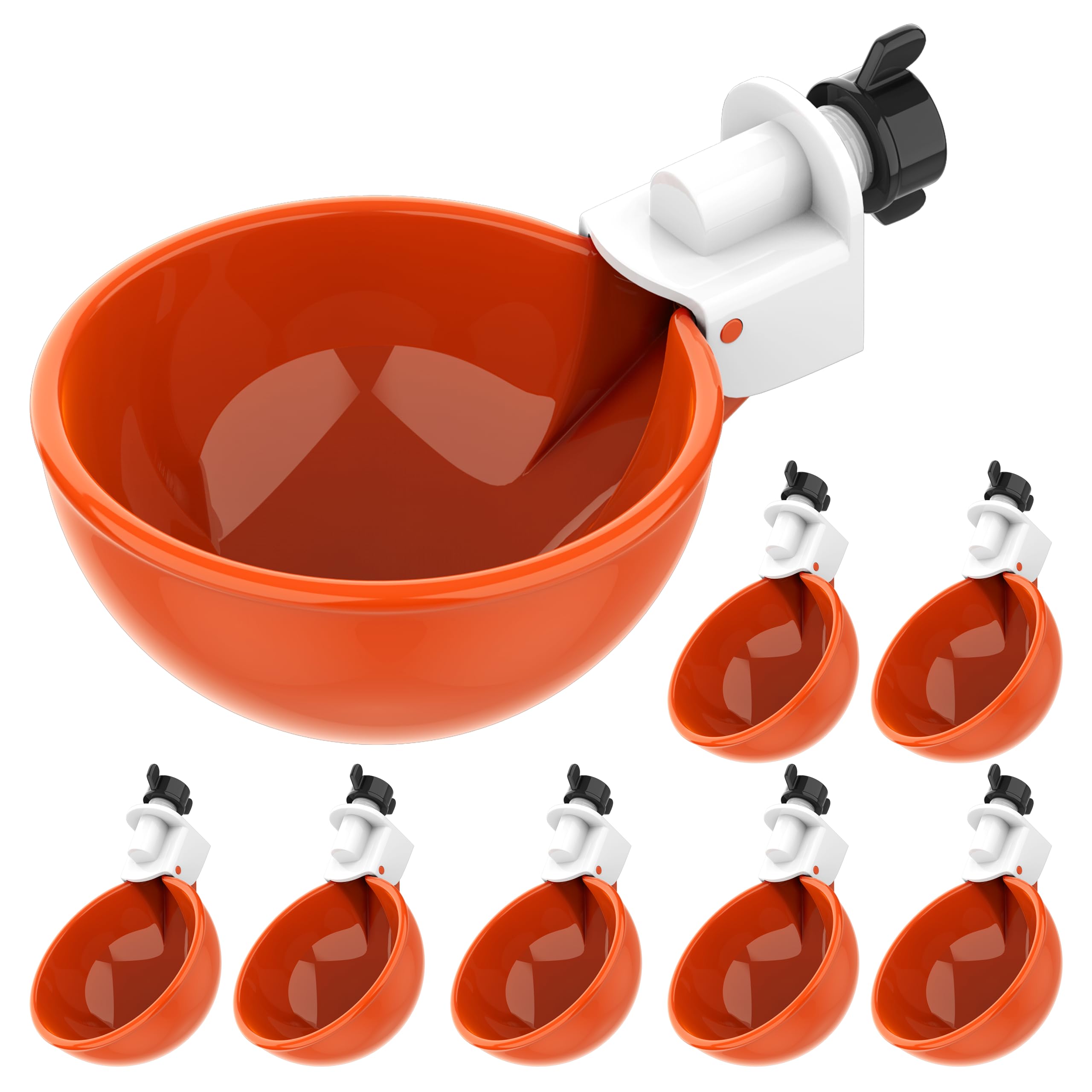 Lil'Clucker large automatic chicken waterer cups side view for reliable flock hydration