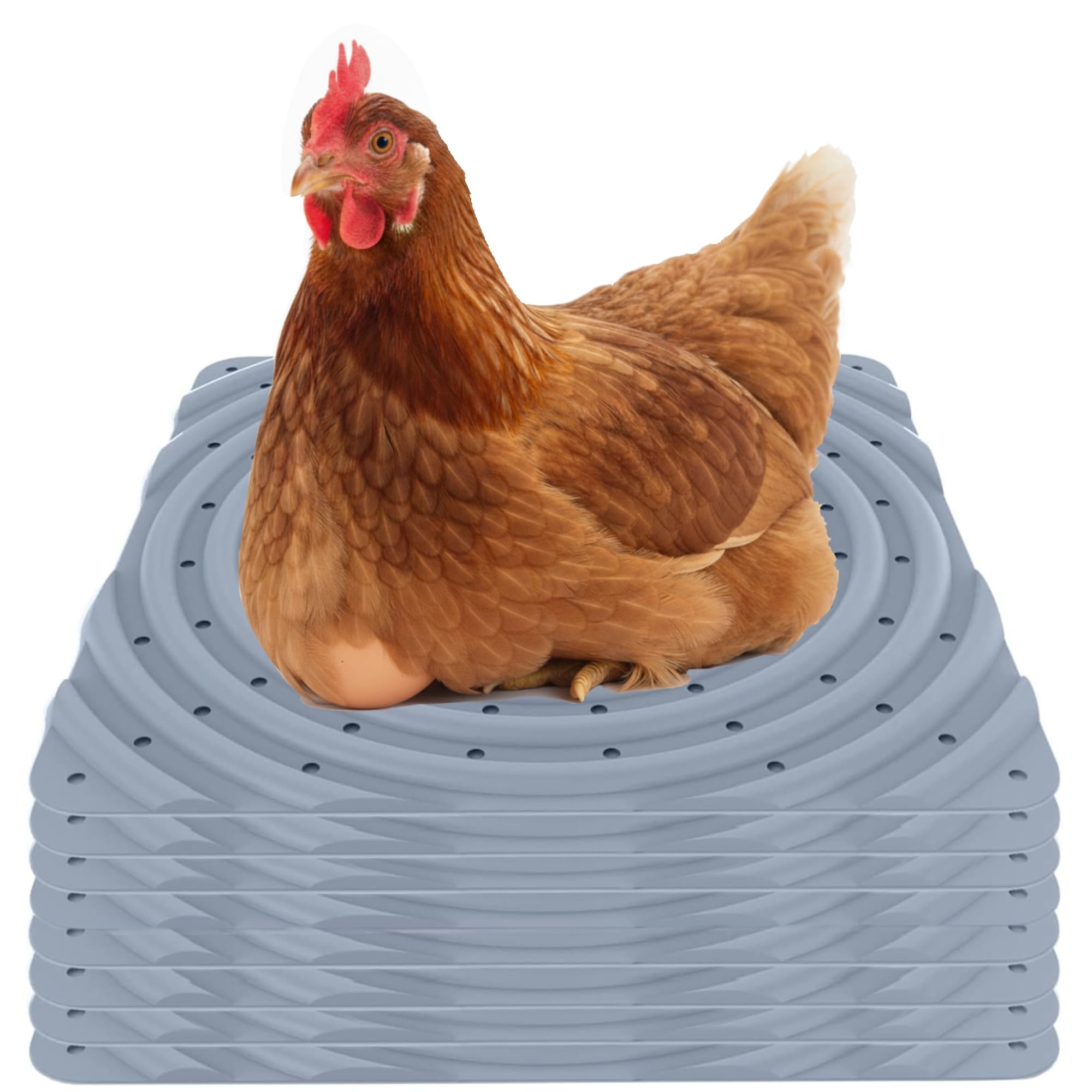 Lil'Clucker nesting pad 12x12 gray top view showing a soft surface for hens
