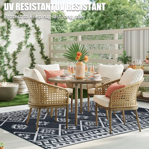 LILIOFFIC outdoor rug easy cleaning with water or light scrubbing