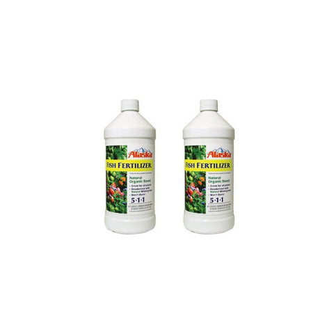 Lilly Miller Alaska Fish Fertilizer bottle, two-pack, 1-quart, ideal for garden feeding and soil nourishment