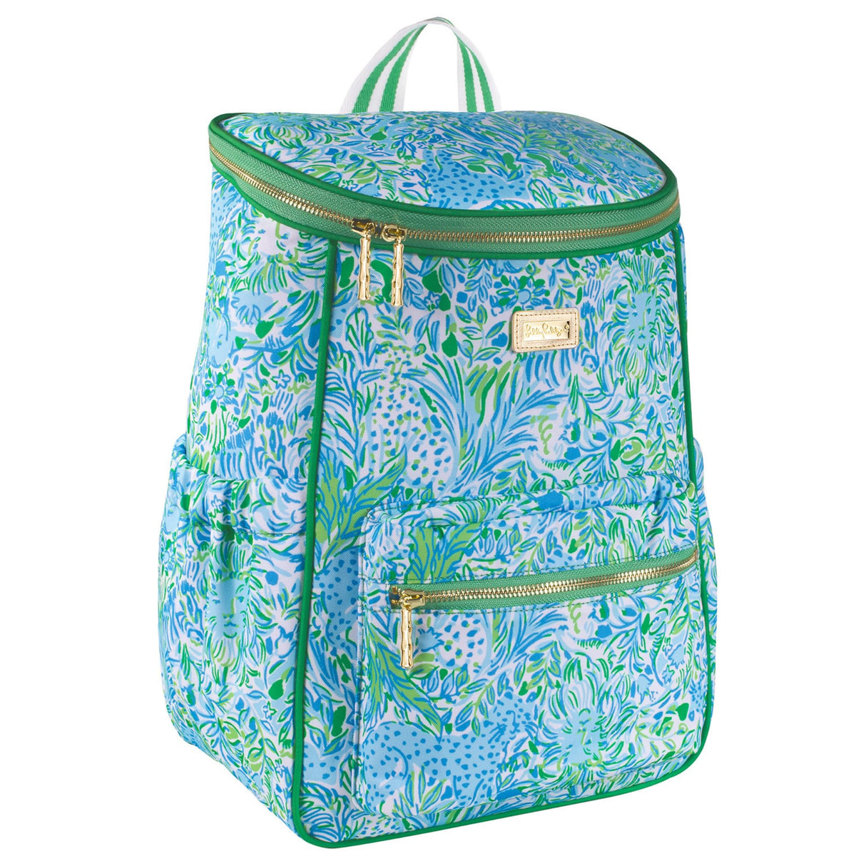 Lilly Pulitzer backpack cooler in Dandy Lions print, ideal for picnics and beach days.