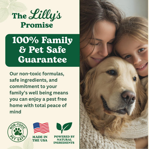 Lilly's Naturals pet-friendly powder safe around kids and pets when used as directed