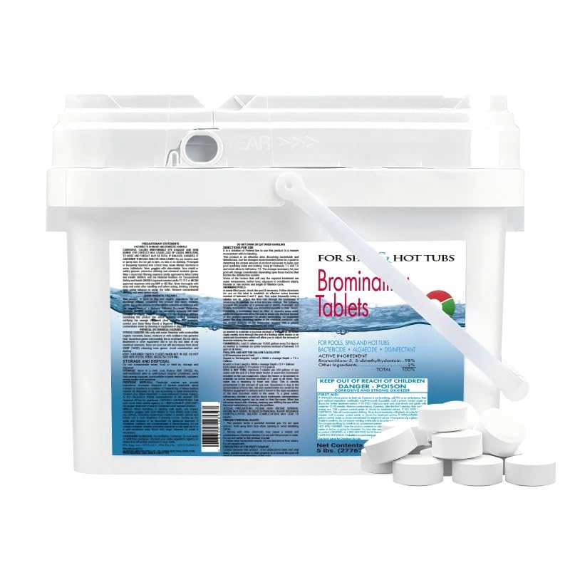 LilPoolises bromine tablets bottle for consistent sanitization in spa water.