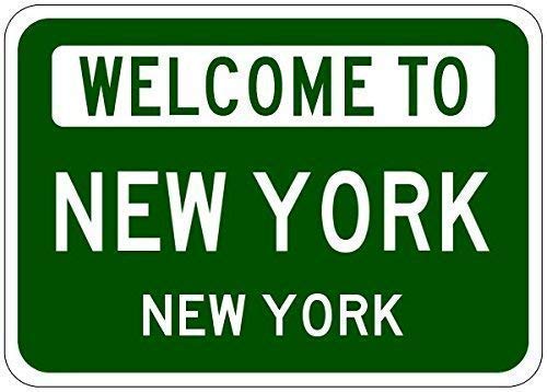 Lilyanaen New York welcome sign in aluminum for home or storefront decor