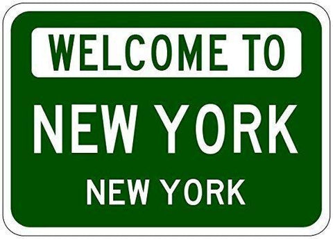Lilyanaen New York welcome sign in aluminum for home or storefront decor