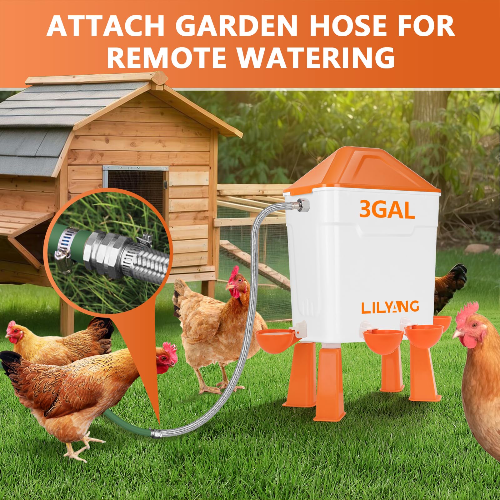 Lilyang waterer leak-proof seals close-up emphasizes durability