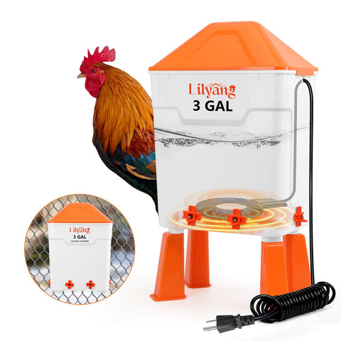 Lilyang heated chicken waterer exterior shows durable, weather-ready housing for reliable year-round water.