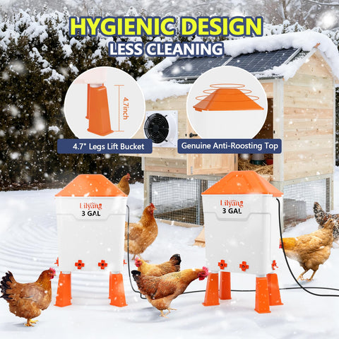 Lilyang removable lid prevents droppings from reaching water while maintaining hygiene.
